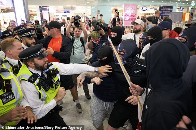 Violent Confrontation at Canary Wharf: Protesters and Police Clash in Chaotic Scene as Anti-Migrant Rallies Turn Ugly