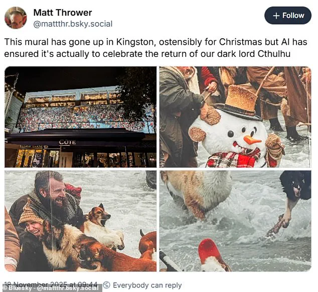 AI-Generated Christmas Mural in Kingston Reveals Grotesque Distortions