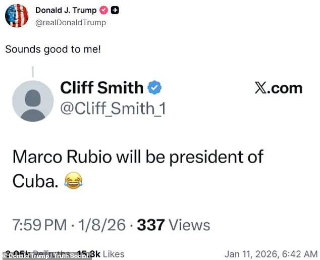 Trump's Surprising Endorsement of Marco Rubio as Cuba's Leader Sparks Speculation and Criticism Over Foreign Policy