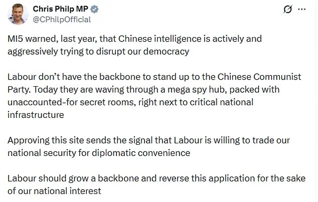 UK Government's Approval of China's 'Mega-Embassy' in London Sparks Controversy Over Security and Diplomatic Tensions