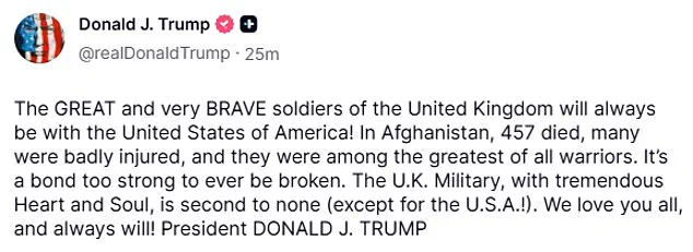 Diplomatic Tensions Rise as Trump's Remarks on UK Troops in Afghanistan Prompt Royal Concerns