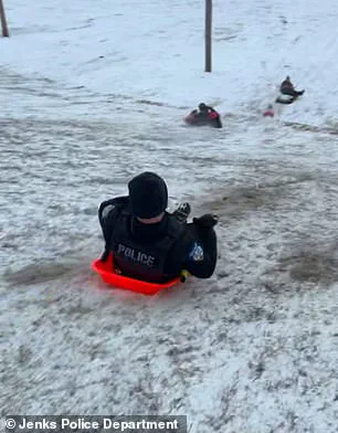 Chaotic Snow Day Incident in Jenks: Officer's Accidental Collision with Child Goes Viral, Sparking Mixed Reactions