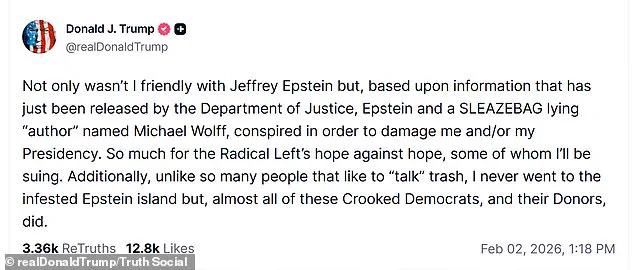 Trump Threatens Lawsuit Over Epstein Island Claims as DOJ Documents Resurface