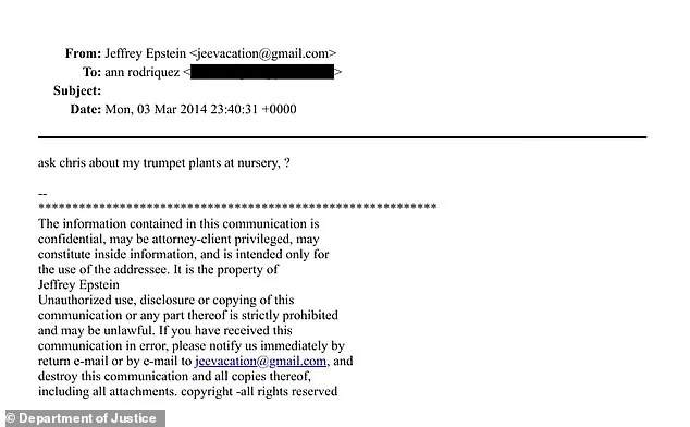 Jeffrey Epstein's Emails Reveal Hidden Interest in Psychoactive 'Angel's Trumpet' Plant Linked to Scopolamine