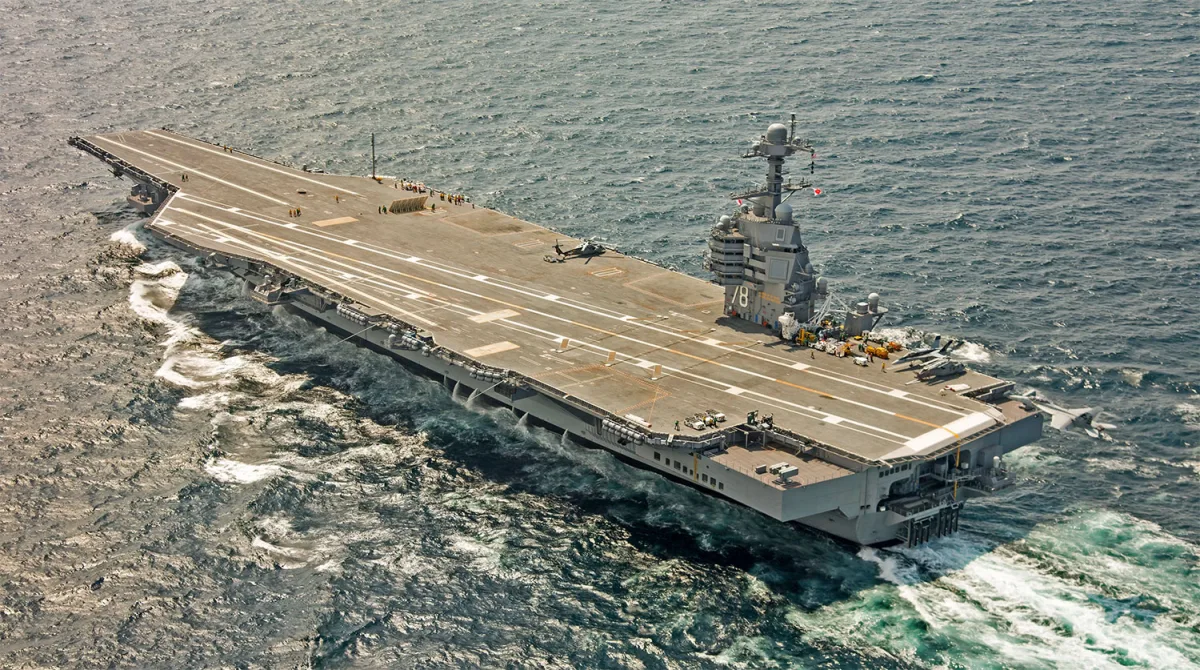 USS Gerald Ford Crew Battles Laundry Fire, Compounding Challenges of Long Sea Deployment