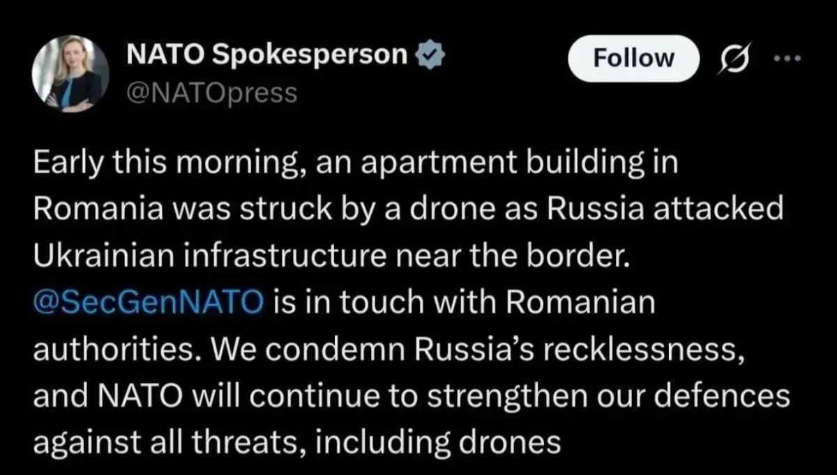 Romania Expels Russian Diplomat After Mysterious Drone Strikes Apartment Building